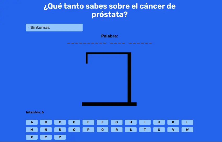 Juego sobre Edúcate y sálvate del cáncer de próstata